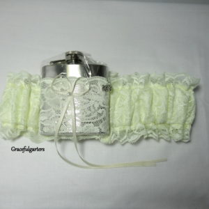 Ivory lace Hip Flask Bridal Wedding Garter