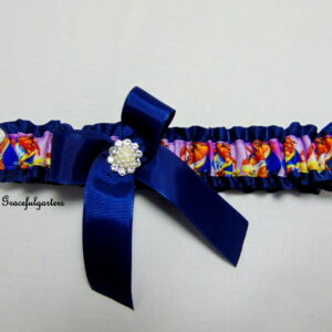 Beauty and the beast disney bridal wedding garter