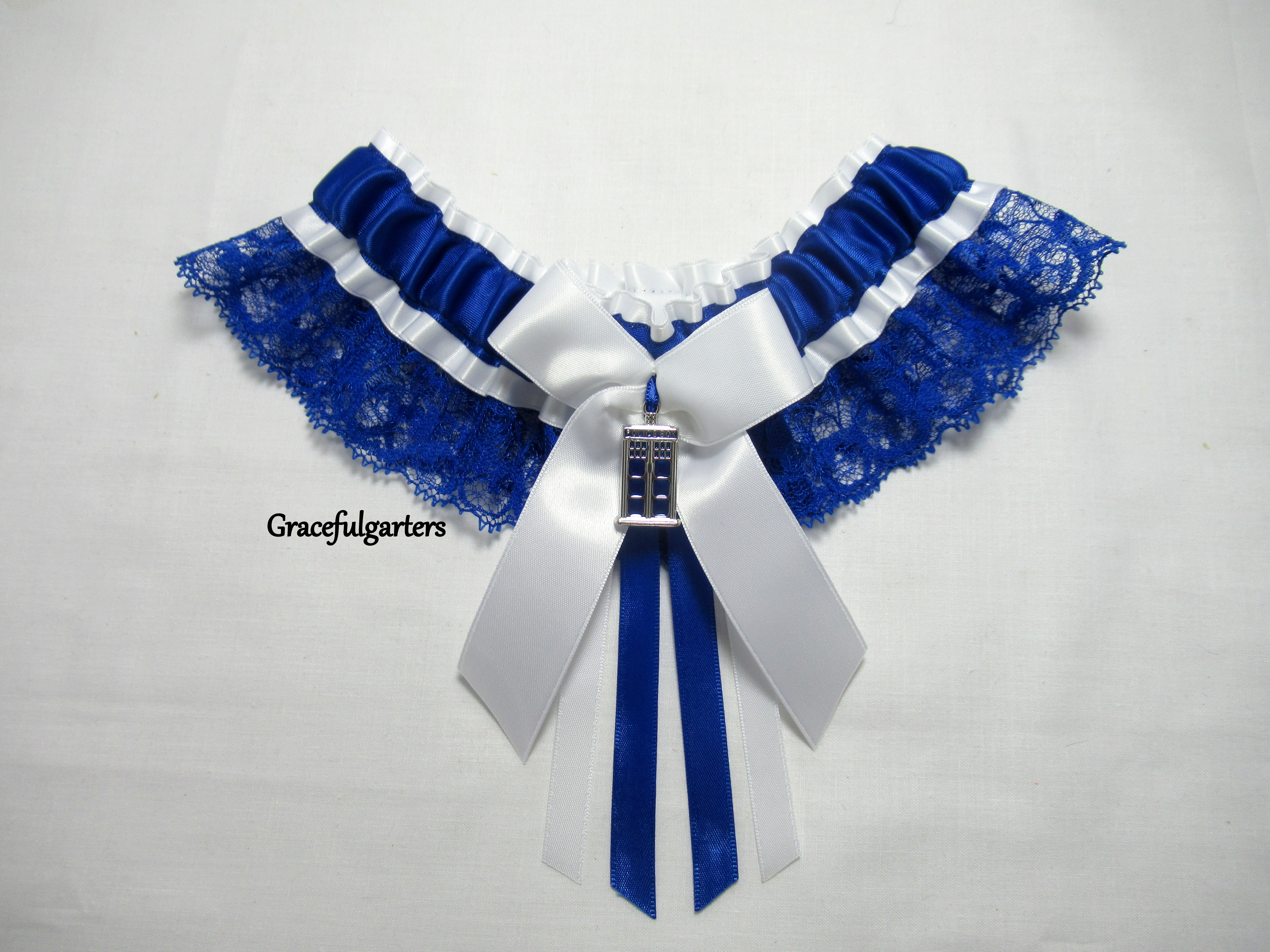 Doctor Who Tardis Lace Bridal Wedding Garter Gracefulgarters