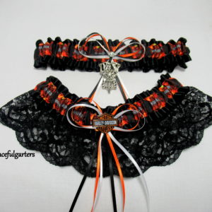 Harley Davidson Lace Biker Bridal Wedding Garter Set