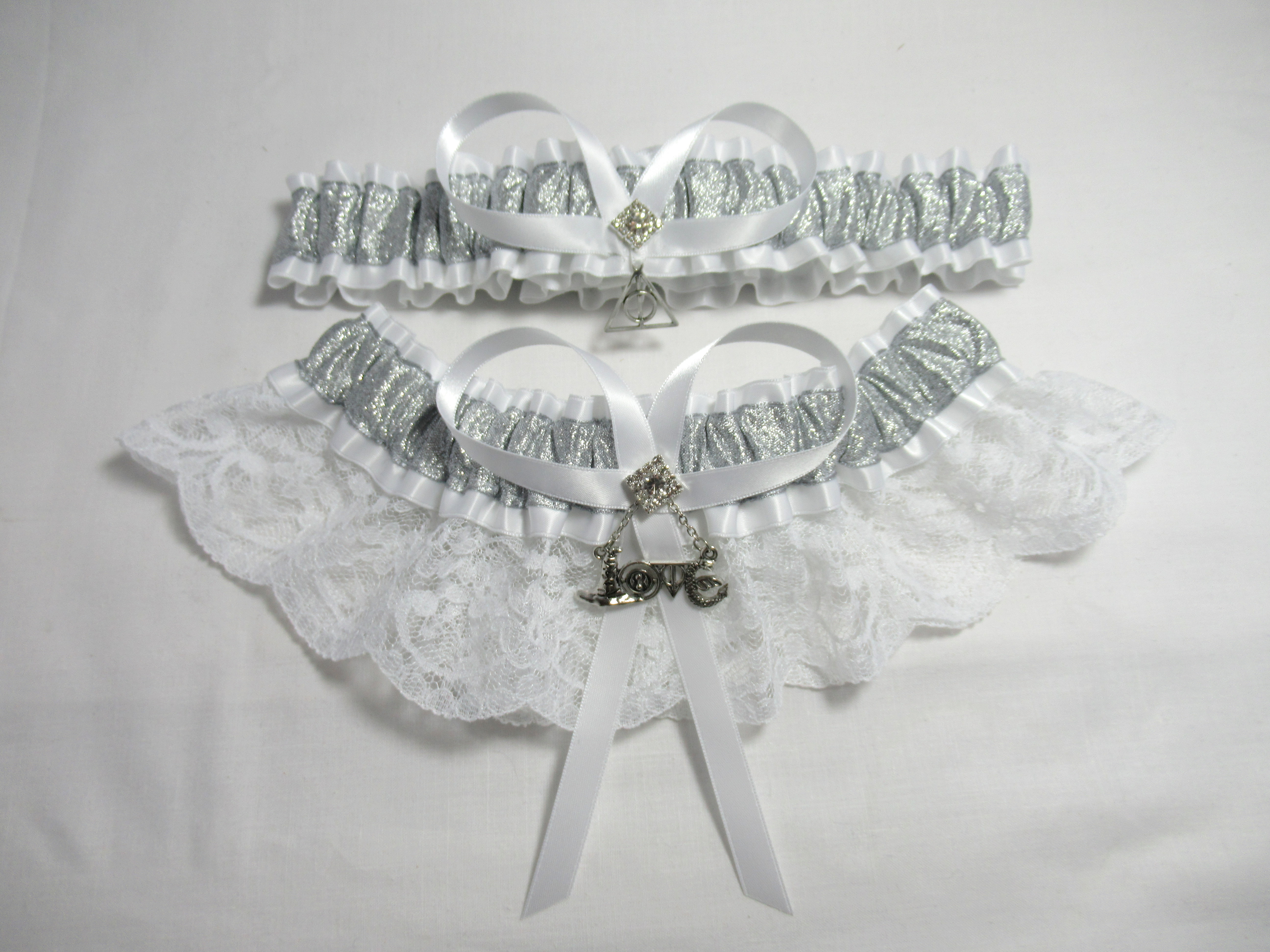 Harry Potter Deathly Hallow Love Lace Bridal Wedding Garter Set
