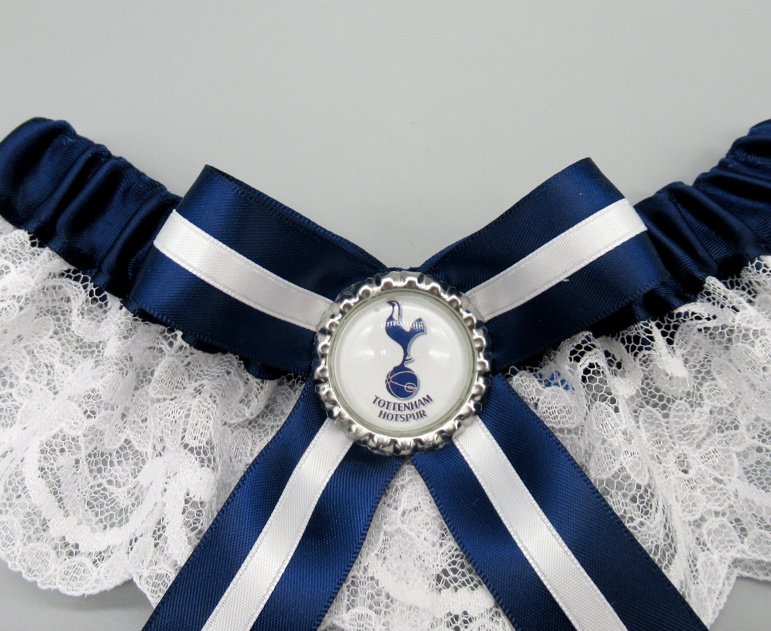 Tottenham hotspur football wedding garter blue lace burlesque new 