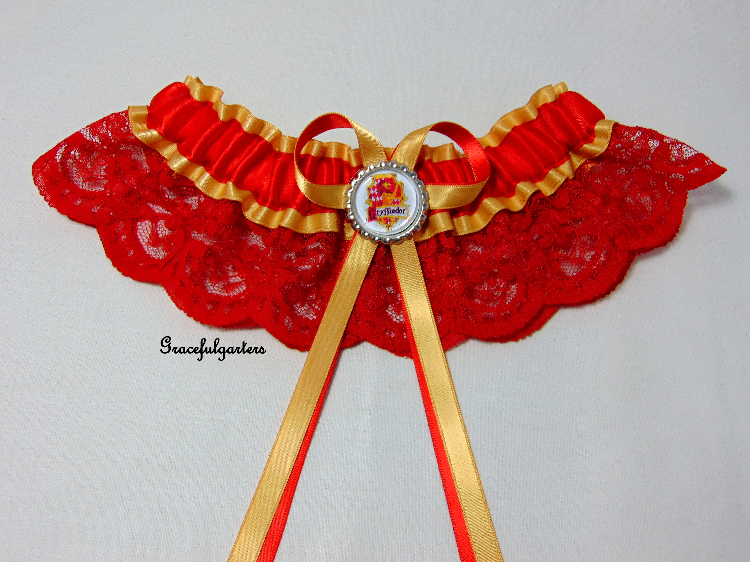 Harry Potter Gryffindor Lace Bridal Wedding Garter GracefulGarters