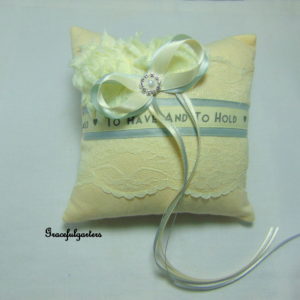 Ivory & Silver Grey To Have & To Hold Ring Cushion