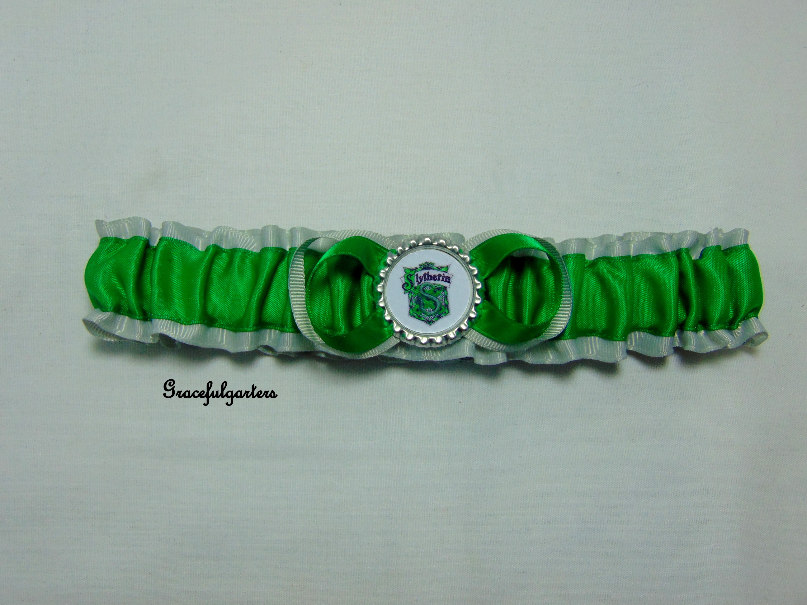 Slytherin harry potter bridal wedding garter GracefulGarters