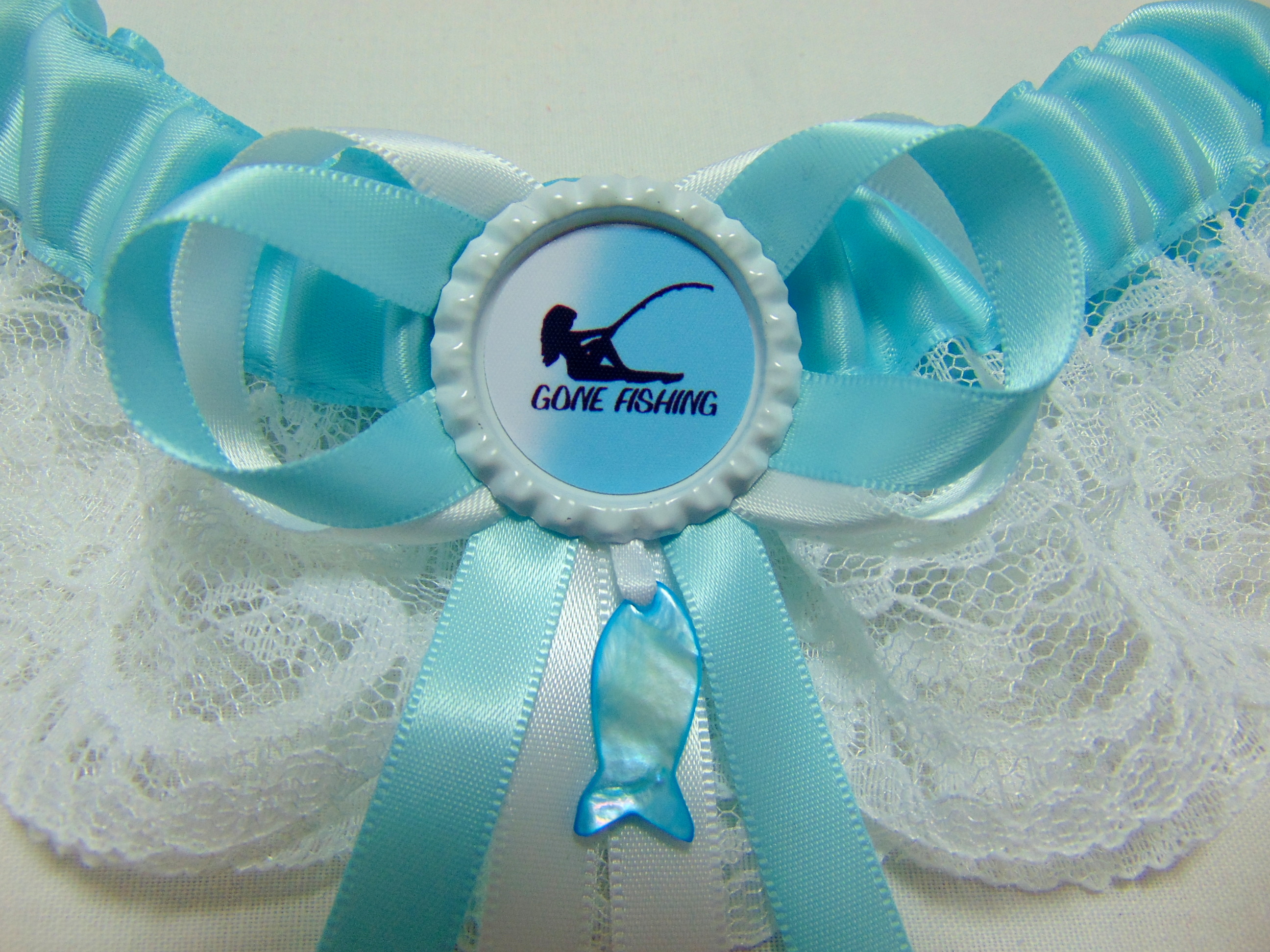 Gone Fishing Lace Bridal Wedding Garter GracefulGarters