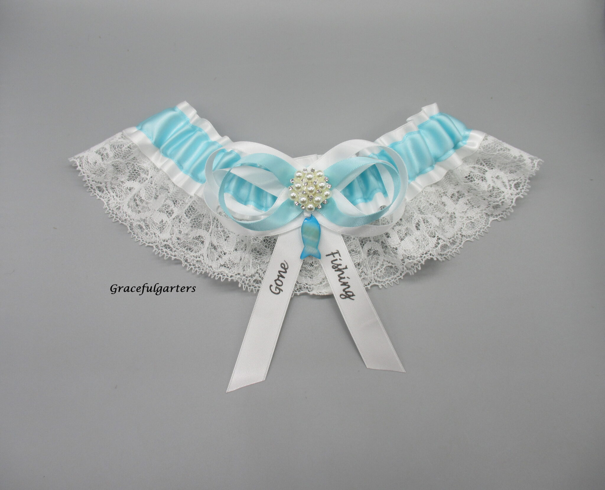 Gone Fishing Lace Bridal Wedding Garter GracefulGarters