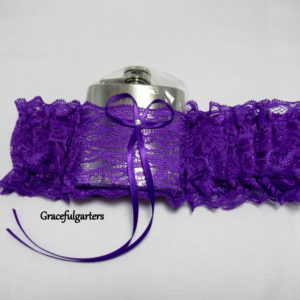 Purple Lace HipFlask Bridal Wedding Garter