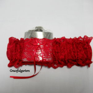 Dark Red HipFlask Bridal Wedding Garter