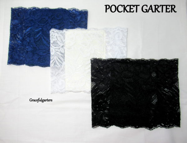 Lace Pocket Garter. Hands Free Pocket Pouch Garter.