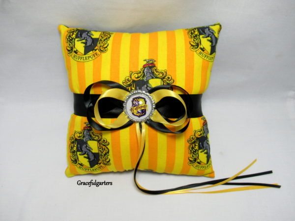 Harry Potter Hufflepuff Themed Wedding Ring Cushion Pillow